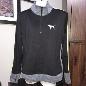 PINK Victoria's Secret Ultimate Logo Quarter Zip L/S Pullover Size Large